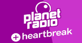 Logo planet radio plus heartbreak