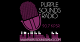 Logo 107.5 KPSR Purple Sounds Radio