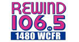 Logo Rewind - WCFR 1480 AM/106.5 FM