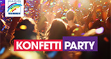 Logo Radio Regenbogen KonfettiParty Fasching / Fastnacht / Karneval